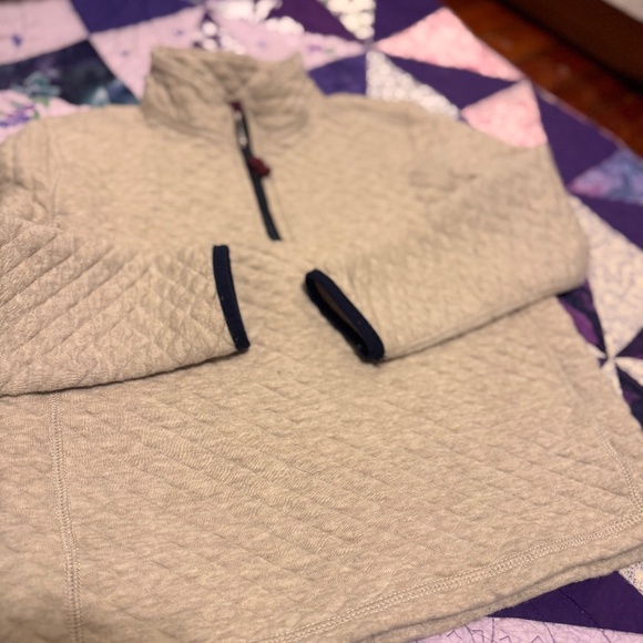 J.crew crewcuts quilted pullover half zip size 6-7 oatmeal color - Picture 1 of 7